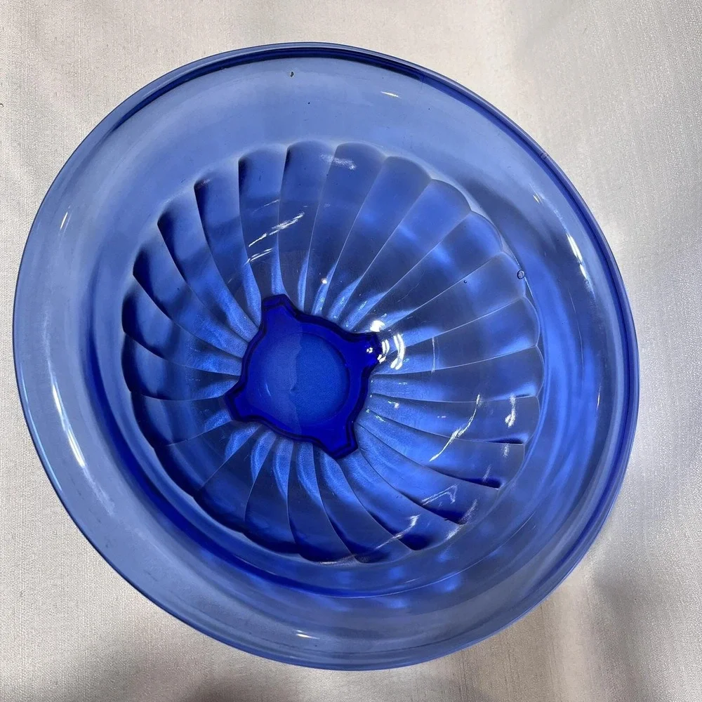 VTG Nest Of 4 Hazel Atlas PILLAR OPTIC Cobalt Blue Mixing Bowl Set